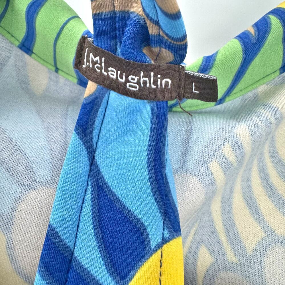 J. McLaughlin Brynn Lyford Jersey Retro Print Shirt Dress Multicolor Size L - Picture 6 of 9